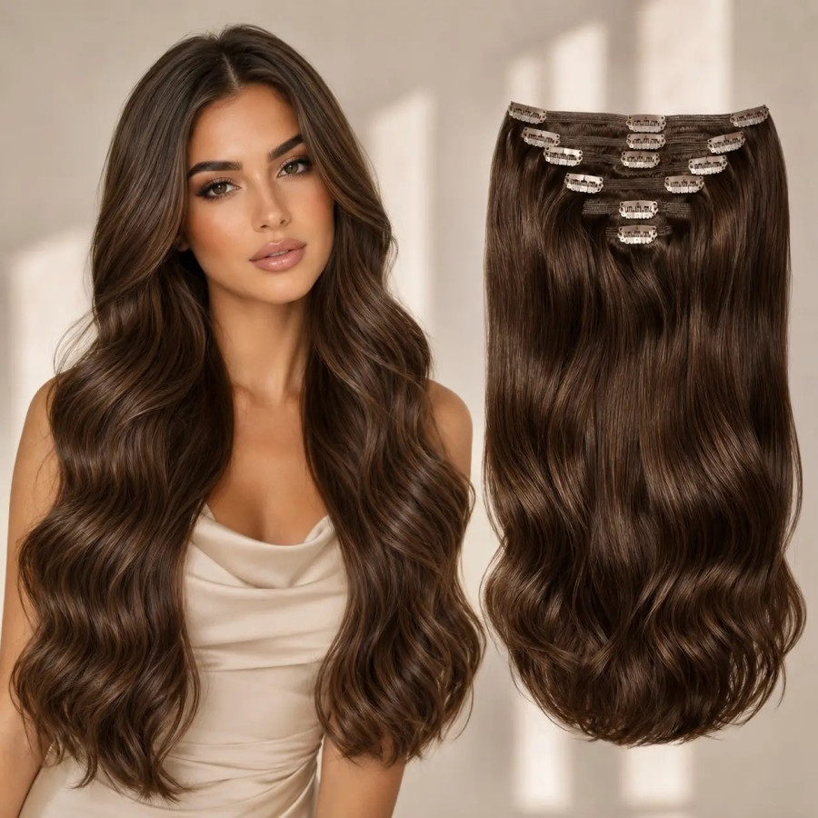 Clip-On White Platinum Castaniu Clip-On White Platinum Castaniu